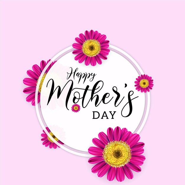 Happy Mother's Day Greetings Pink Purple Background Social Media Design Banner Free Vector