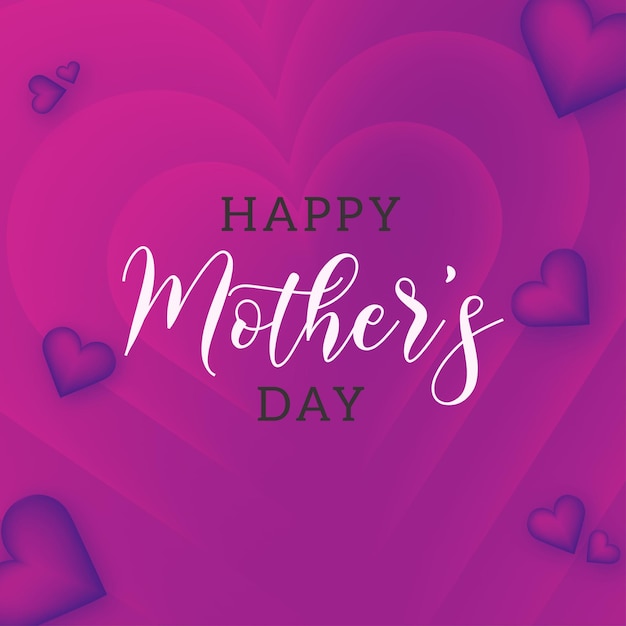 Happy Mother's Day Greetings Pink Purple Background Social Media Design Banner Free Vector