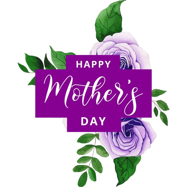 Happy Mother's Day Greetings Violet Green Background Social Media Design Banner Free Vector