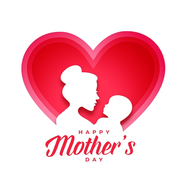 Free Vector happy mother's day heart lovely background