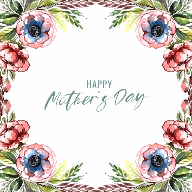 Free Vector happy mothers day beautiful greeting card decorative flowers background