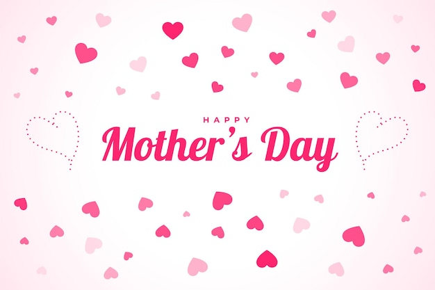 Happy mothers day celebration background with floating hearts