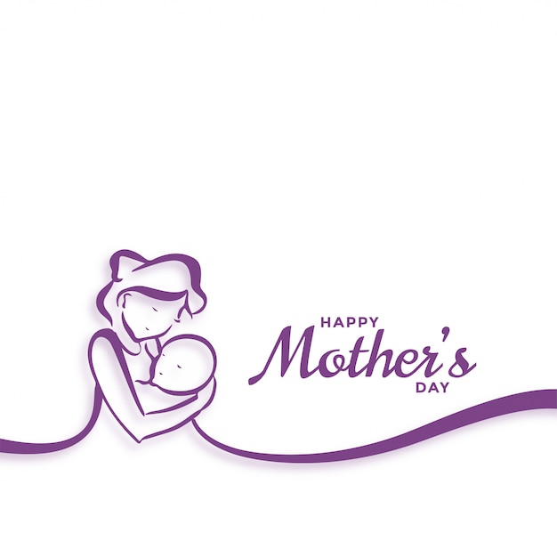 Free Vector happy mothers day mom and baby love background