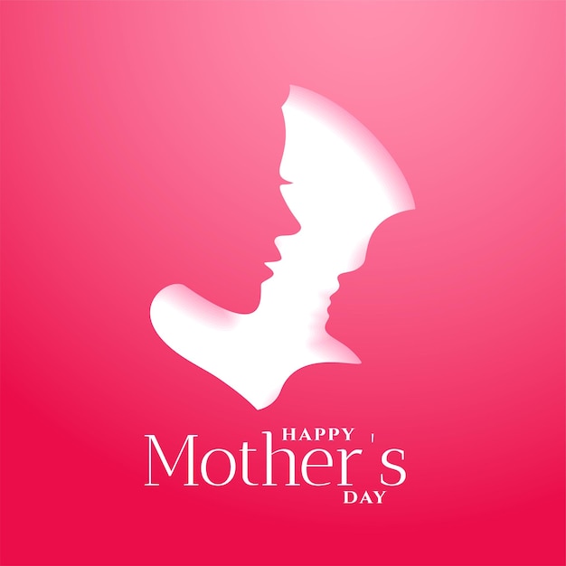 Happy mothers day mom and child affection greeting design