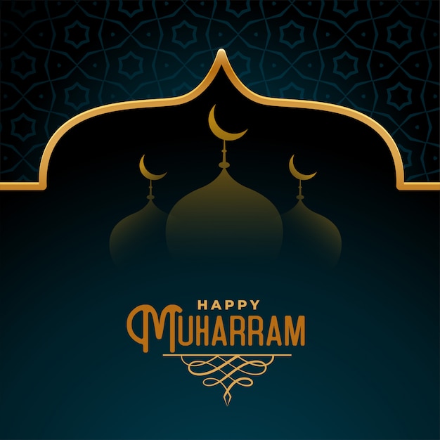 Free Vector happy muharram islamic festival background