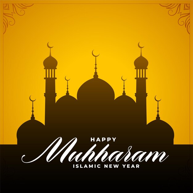 Happy muharram islamic festival card design