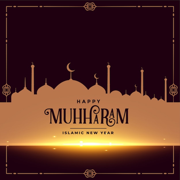 Free Vector happy muharram islamic new year festival card design