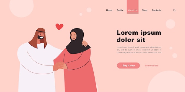 Free Vector happy muslim couple holding hands