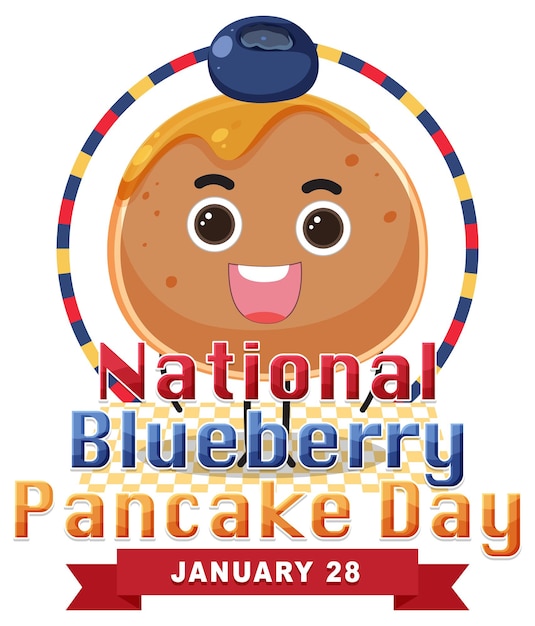 Free Vector happy national blueberry pancake day banner design