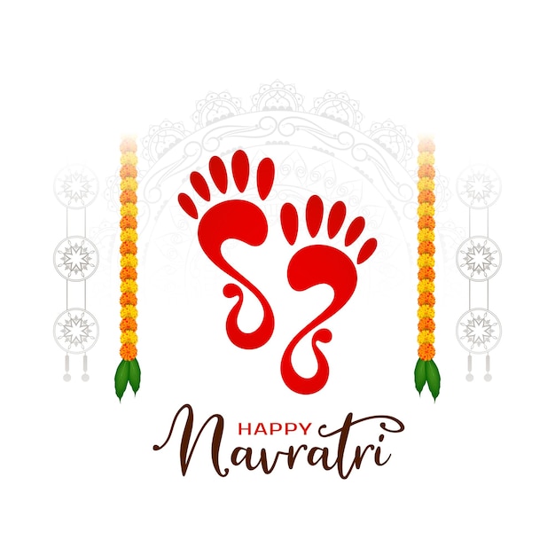 Happy Navratri festival decorative greeting background design vector