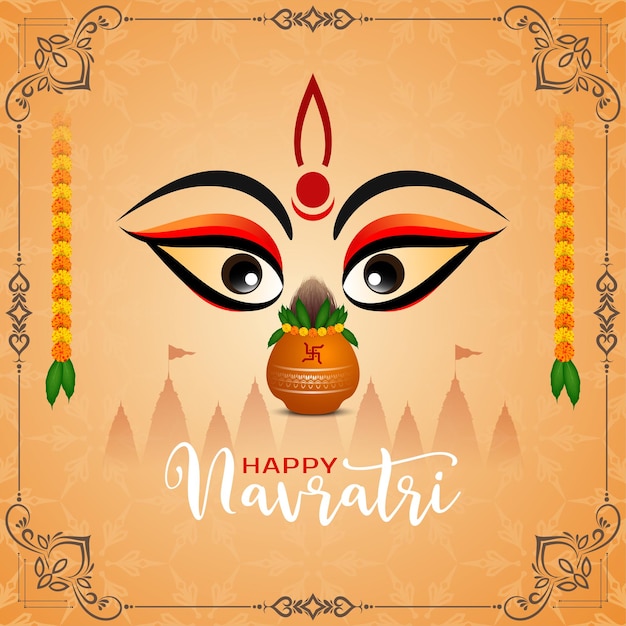 Happy Navratri indian Hindu festival background design vector