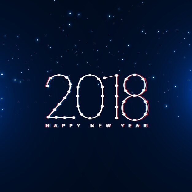 happy new year 2018 design in blue background