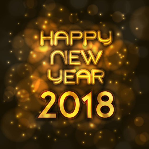 Happy New Year 2018 Elegant Royal background with Golden Bars Effect