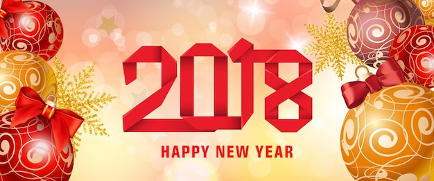 Happy New Year 2018 Paper Lettering