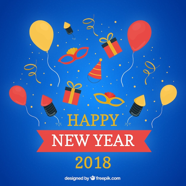 Happy new year 2018 party background