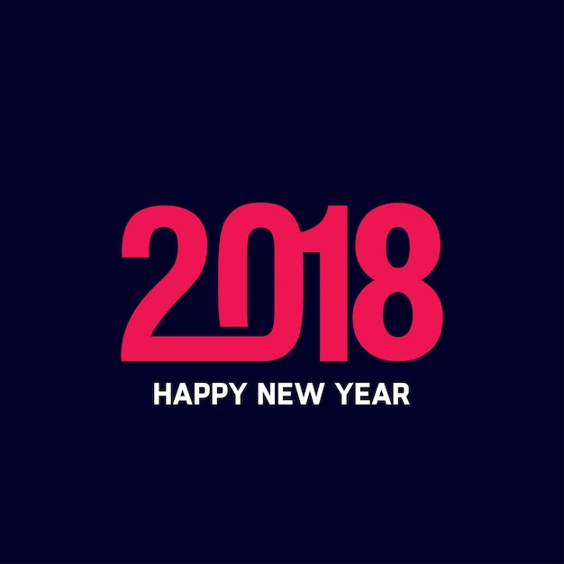 Happy new year 2018 text design