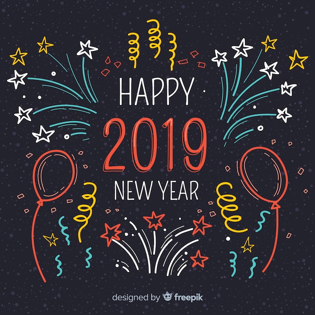 Free Vector happy new year 2019 background