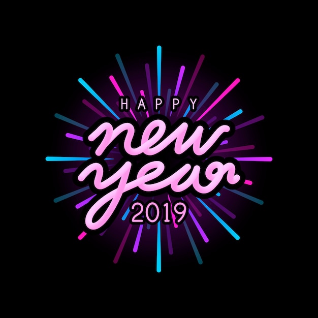 Happy new year 2019 badge vector