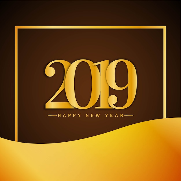 Happy New Year 2019 elegant greeting background