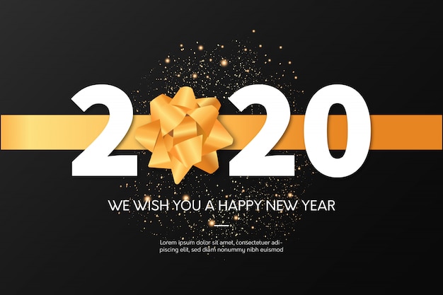 Happy New Year 2020 Celebration greeting card Template