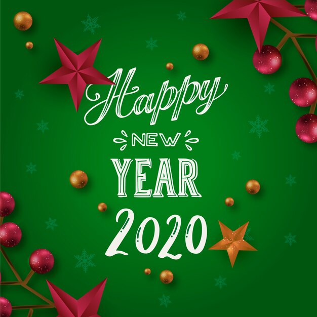 Happy new year 2020 concept with lettering