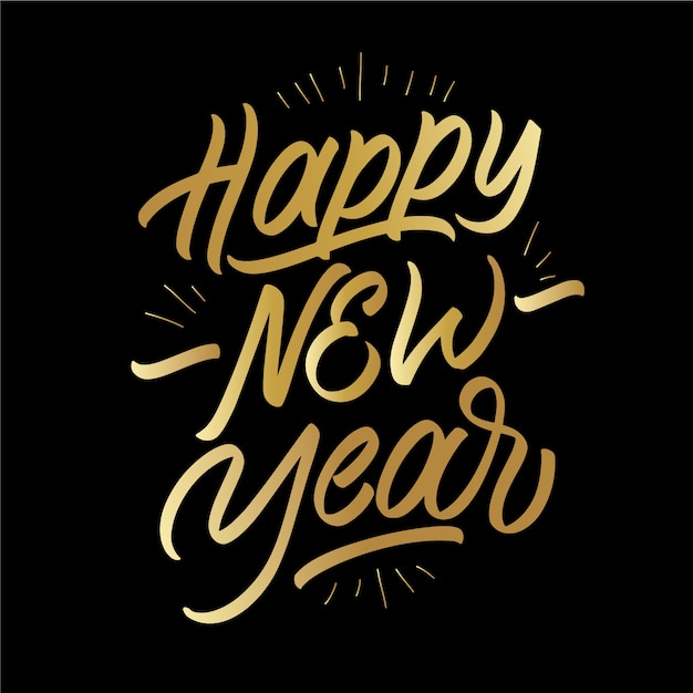 Free Vector happy new year 2020 concept with lettering