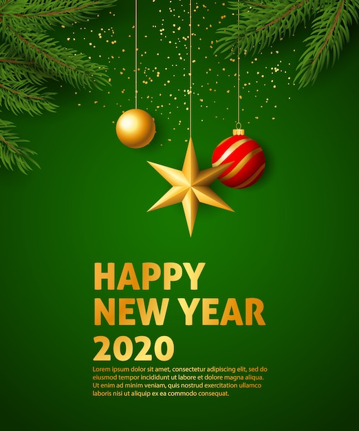 Happy New Year 2020 festive banner