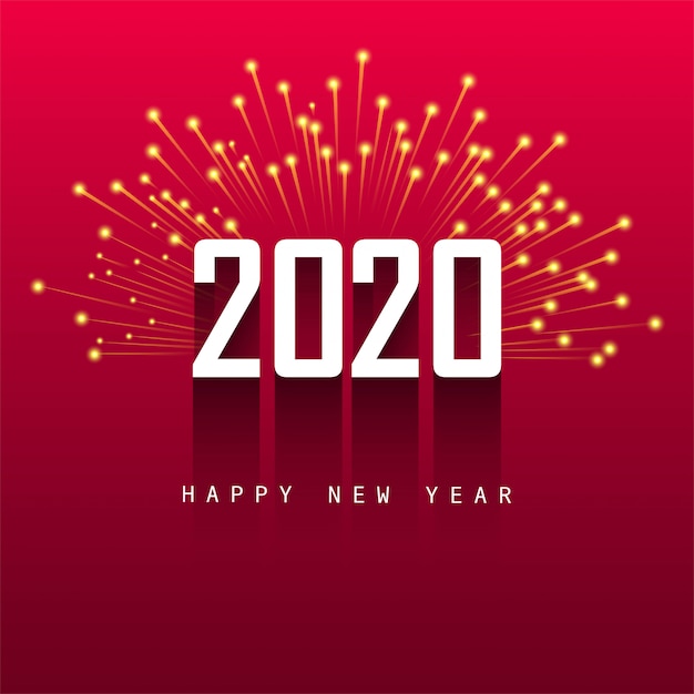 Happy New Year 2020 Greeting Card Design