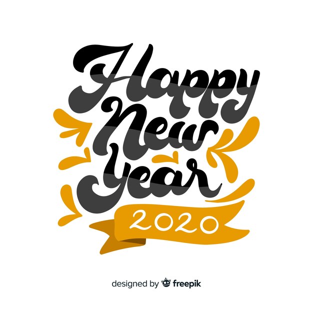 Happy new year 2020 lettering