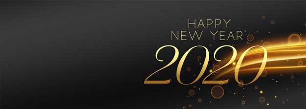 Happy new year 2020 panoramic banner