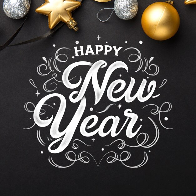 Happy new year 2020 with lettering