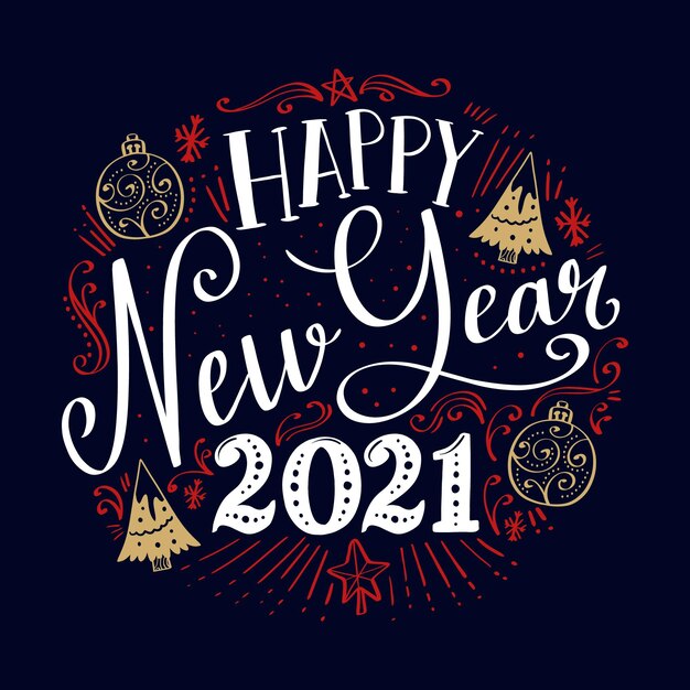 Happy new year 2021 lettering