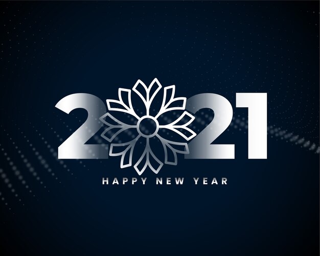 Happy new year 2021 silver background design