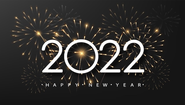 Happy new year 2021 with sparkle fireworks on dark background, . Concept for holiday decor, card, poster, banner, flyer.