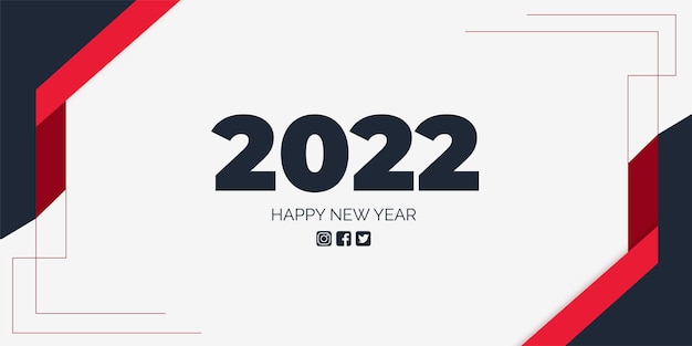 happy new year 2022 banner with modern background