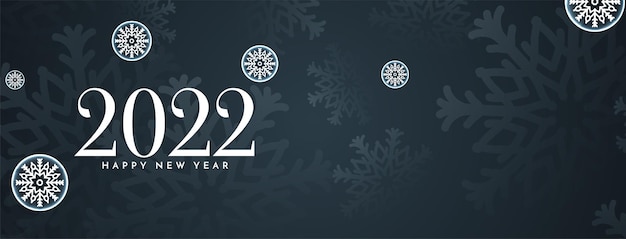 Free vector happy new year 2022 beautiful snowflakes banner design vector