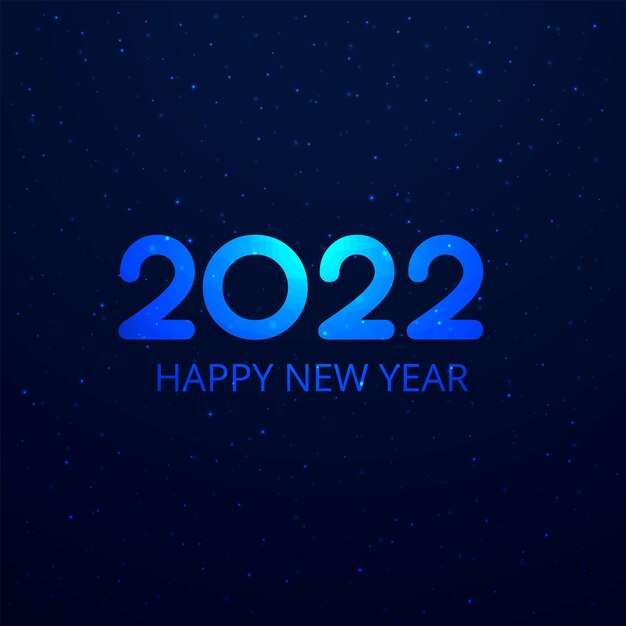 Happy New Year 2022 card holiday blue background