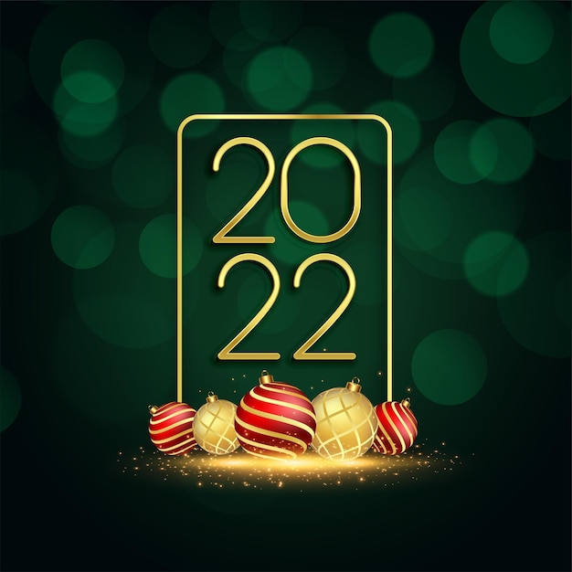 Free Vector happy new year 2022 and christmas greeting card design