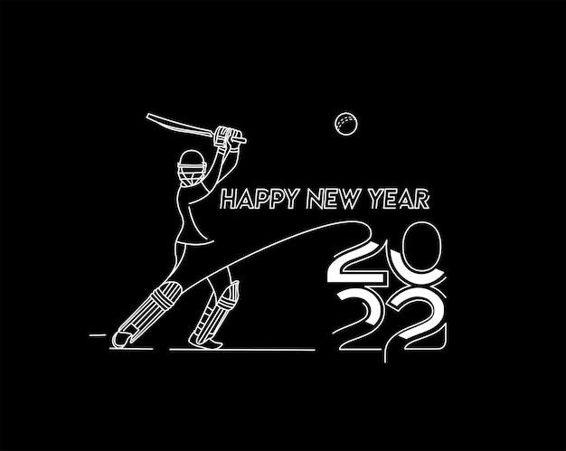 Happy new year 2022 - Cricket champions league background.