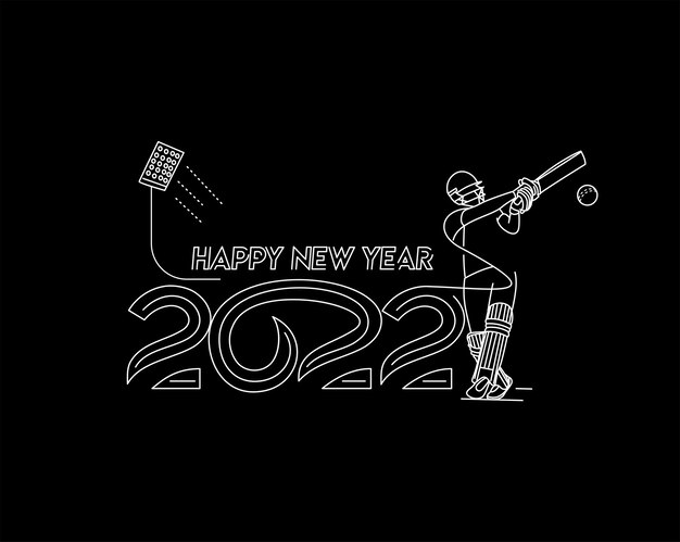 Happy new year 2022 - Cricket champions league background.