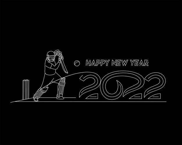 Happy new year 2022 - Cricket champions league background.