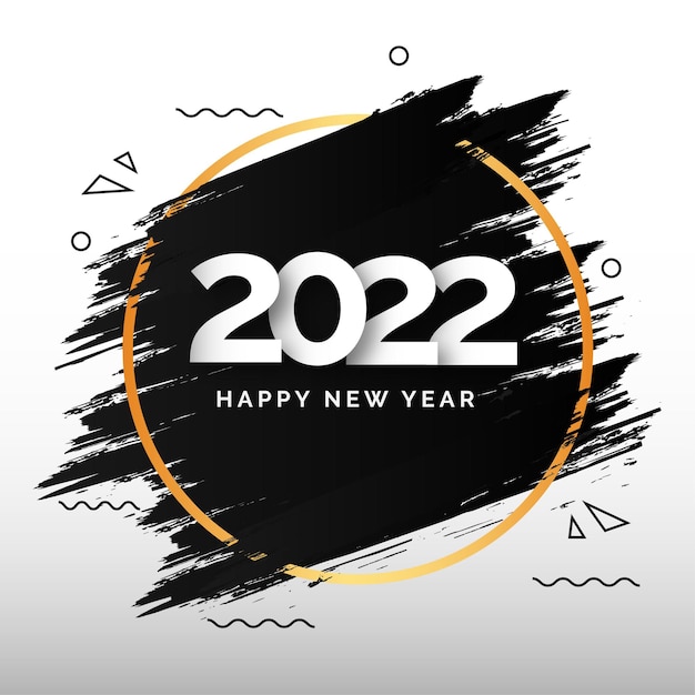 Happy New year 2022 Frame with Splatter Background