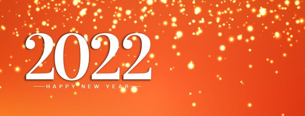 Happy new year 2022 glitters shiny banner design vector