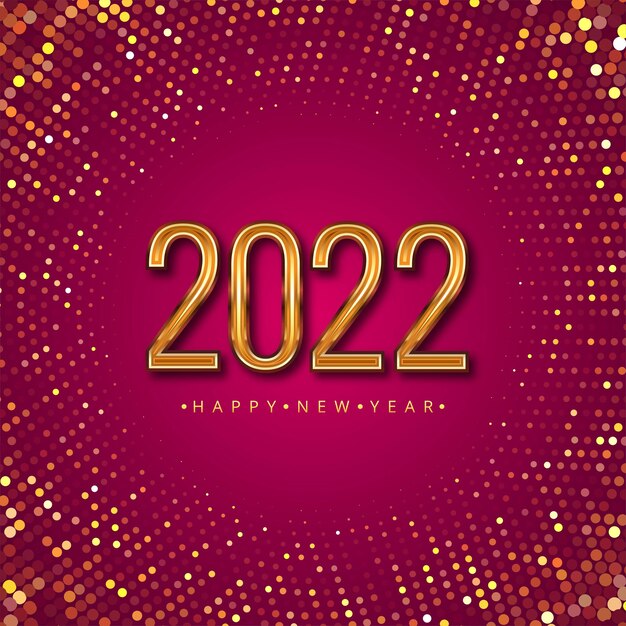 Happy new year 2022 gold text for glitters dotted background