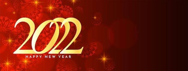 Happy new year 2022 modern text design red banner vector