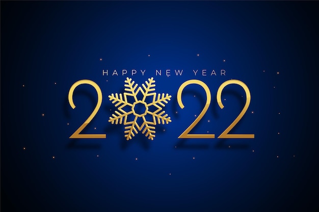 Free vector happy new year 2022 snowflake style text effect