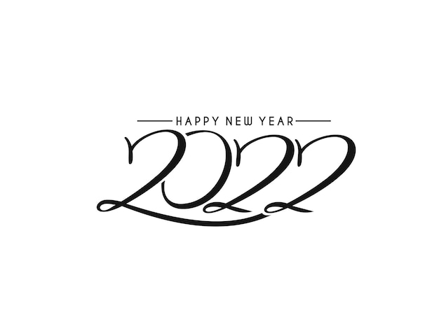 Happy New Year 2022 Text Typography Design Patter, Vector illustration.