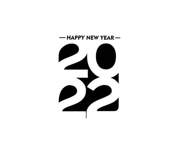 Free Vector happy new year 2022 text typography design patter, vector illustration.