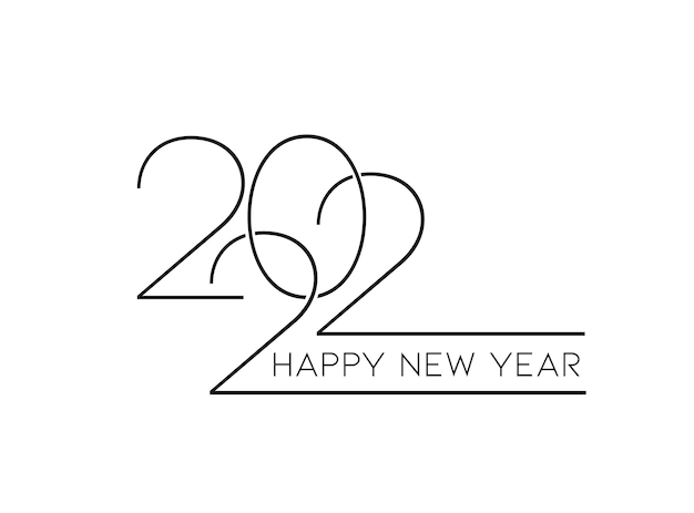 Happy New Year 2022 Text Typography Design Patter, Vector illustration.