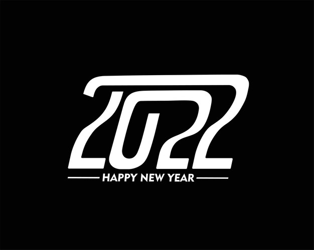 Happy New Year 2022 Text Typography Design Patter, Vector illustration.